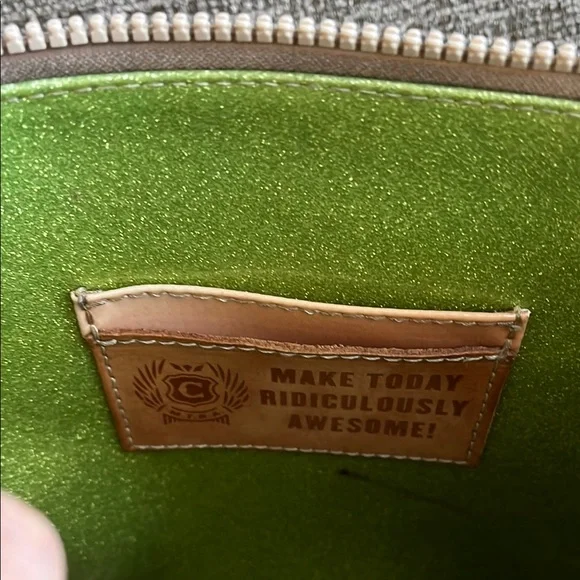 Consuela Green and Blue Crossbody Bag with Tropical Print - Picture 3 of 8